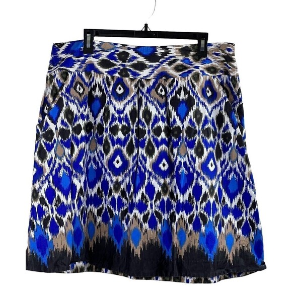 Fashion Bug Aztec Print Womens Full Skirt 100% Cotton Size 16 - Picture 1 of 8